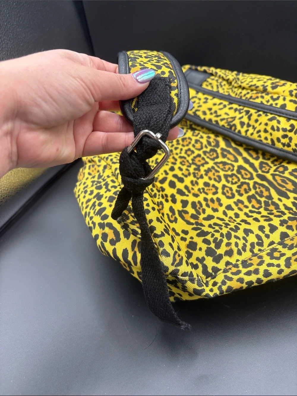 Yellow Leopard Print Backpack